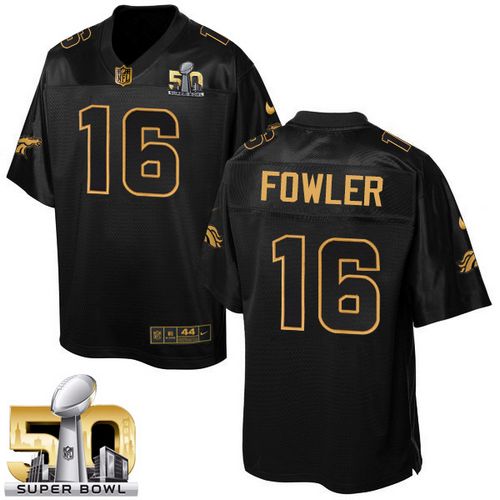 Nike Broncos #16 Bennie Fowler Black Super Bowl 50 Men's Stitched NFL Elite Pro Line Gold Collection Jersey - Click Image to Close